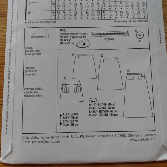 Skirt Sewing Pattern Size 10-24 Burda 6682 Easy to Sew UNCUT - Picture 6 of 11